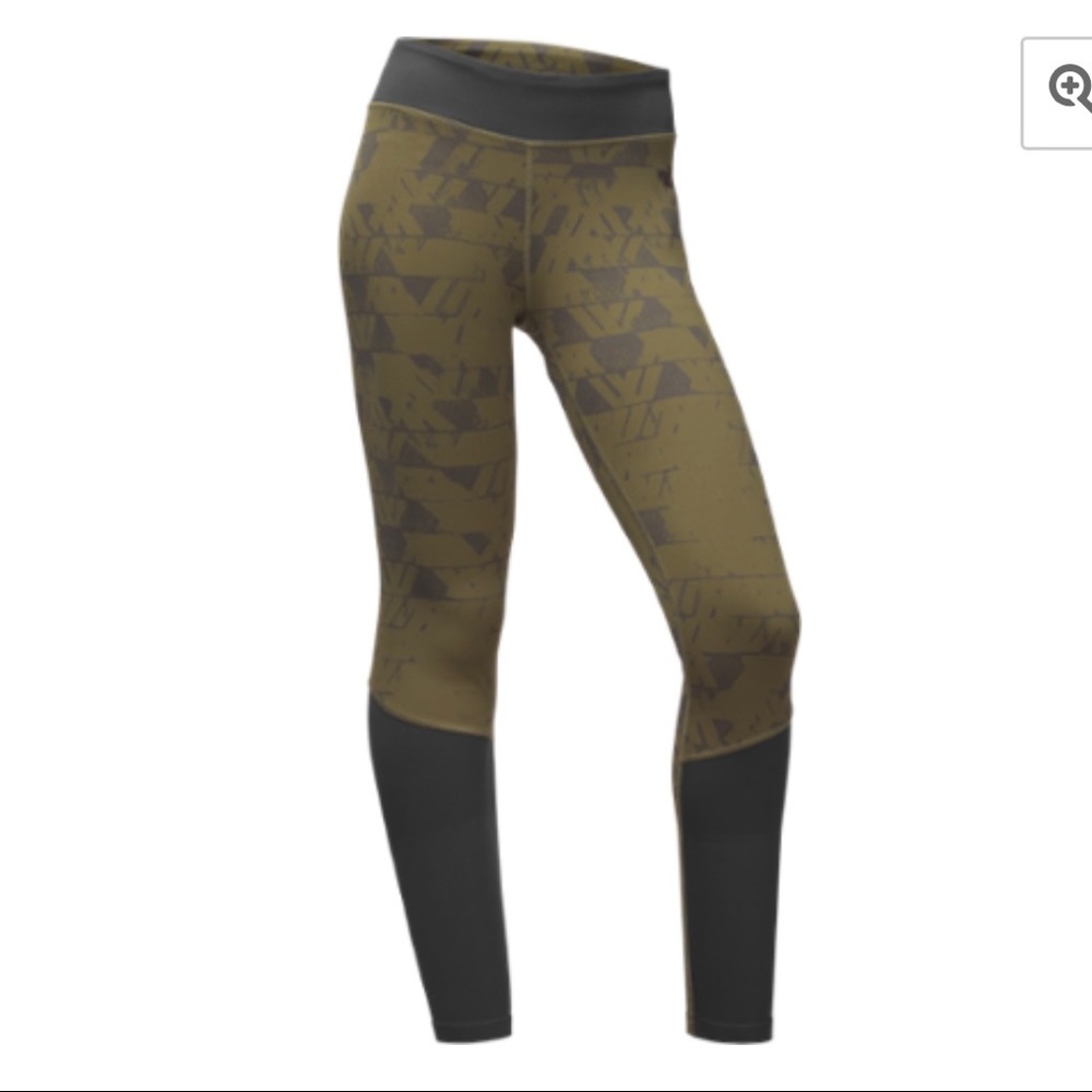 THE NORTH FACE Olive Green Grey Leggings XS